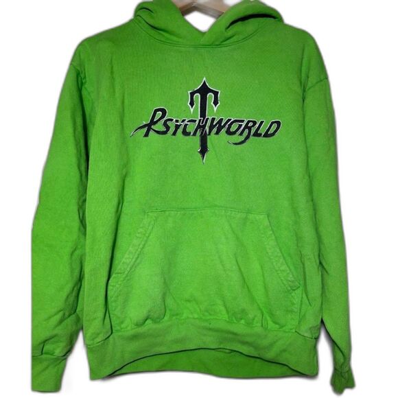 Psychworld Trapstar London Hoodie Size Medium Lime Green Streetwear Heavyweight - Picture 1 of 8